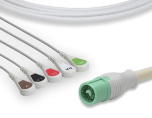 CABLE ECG CONEXION DIRECTA TIPO BOTÓN 5DEV